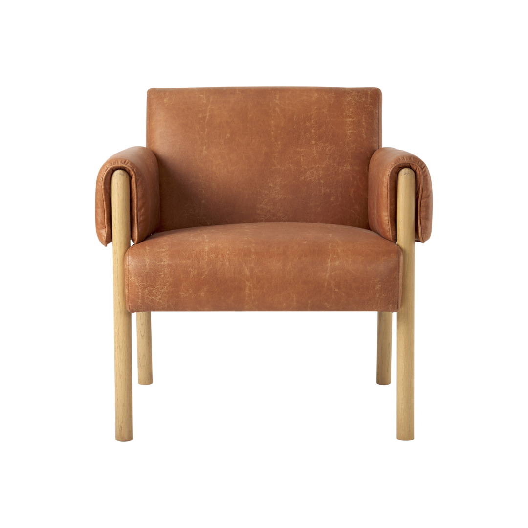 Ashton Accent Chair in Brown Faux Leather