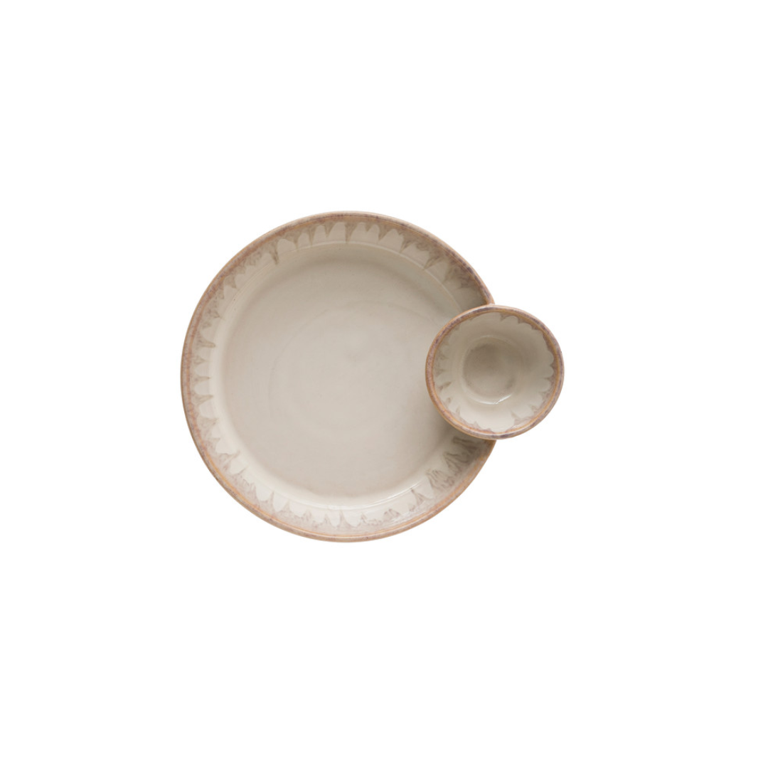 Double Section Serving Dish