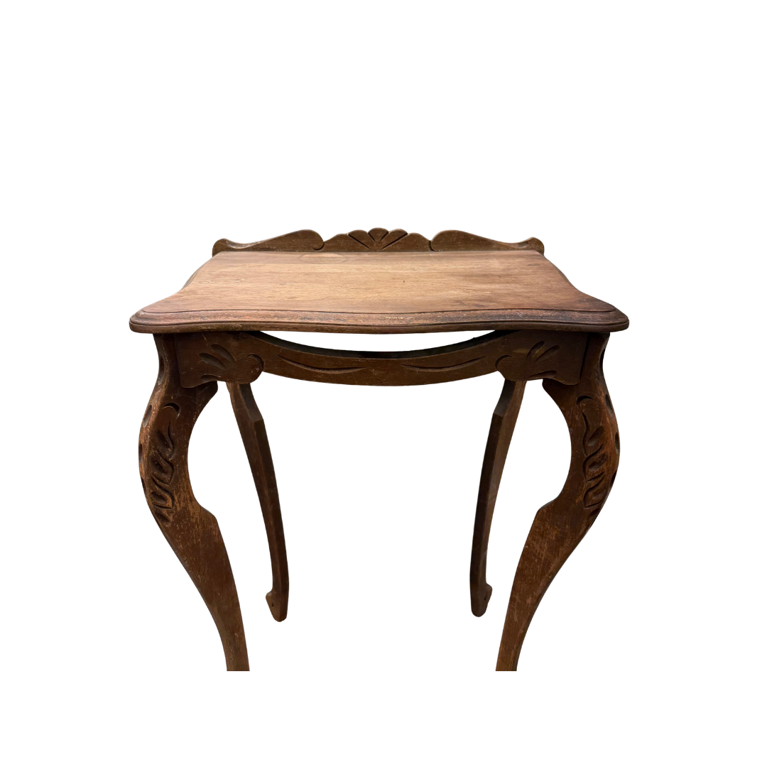 Found Side Table with Short Backsplash