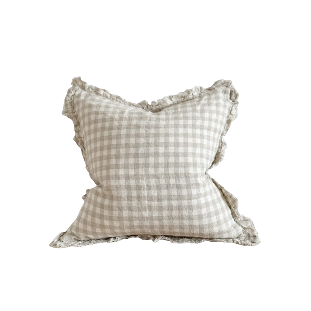Hallie Ruffled Gingham Pillow