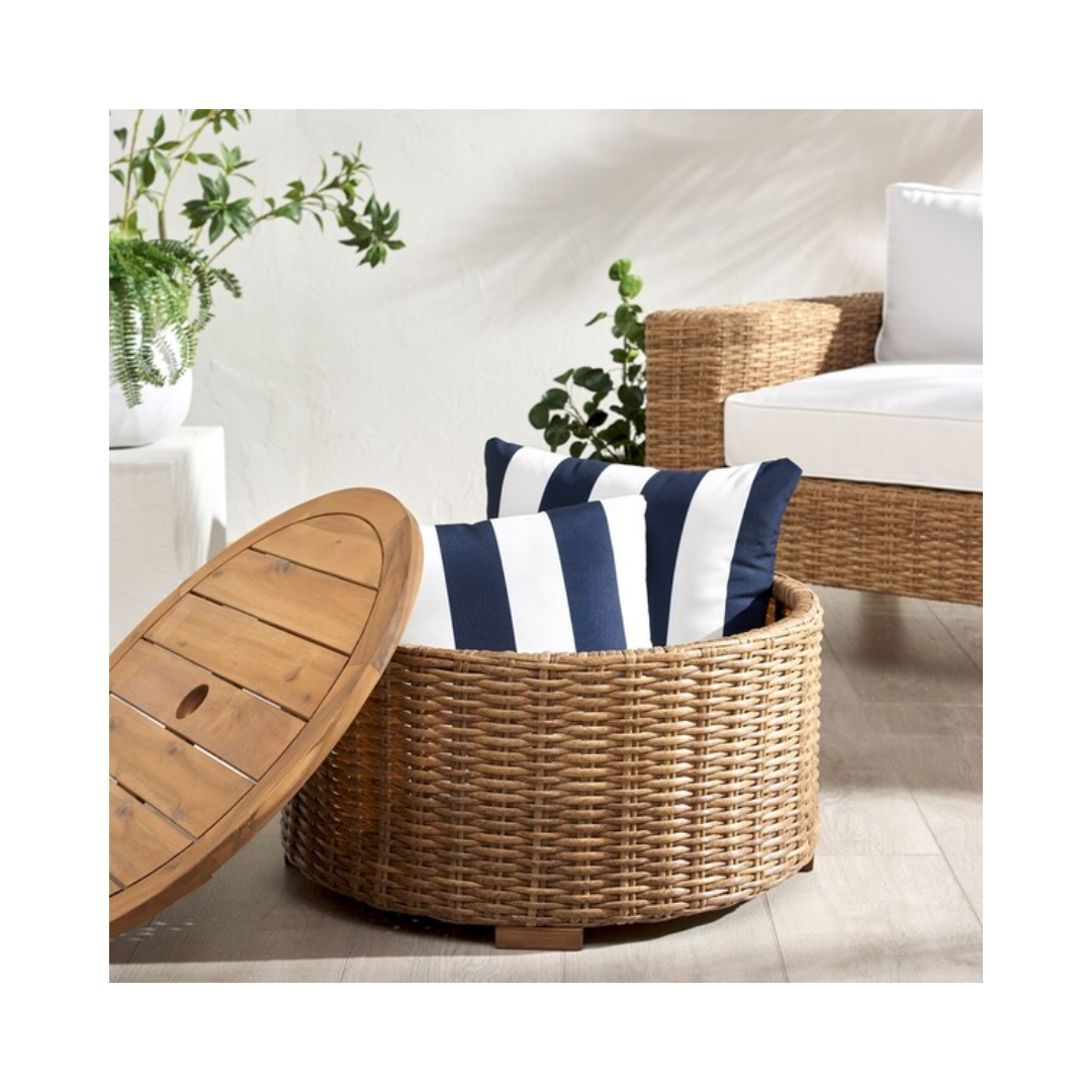 Anguilla Wicker Storage Outdoor Coffee Table