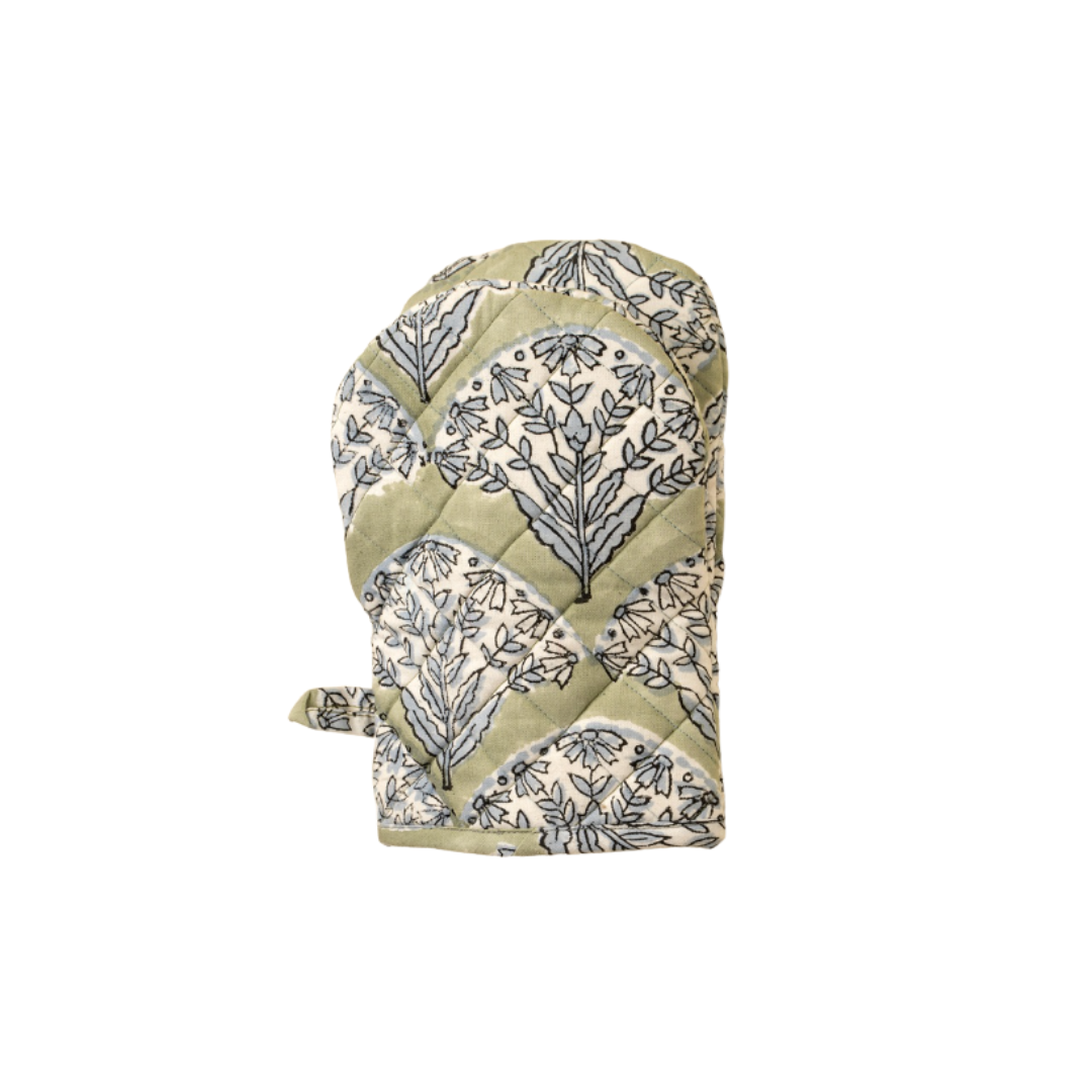 Sakura Block Print Oven Mitt