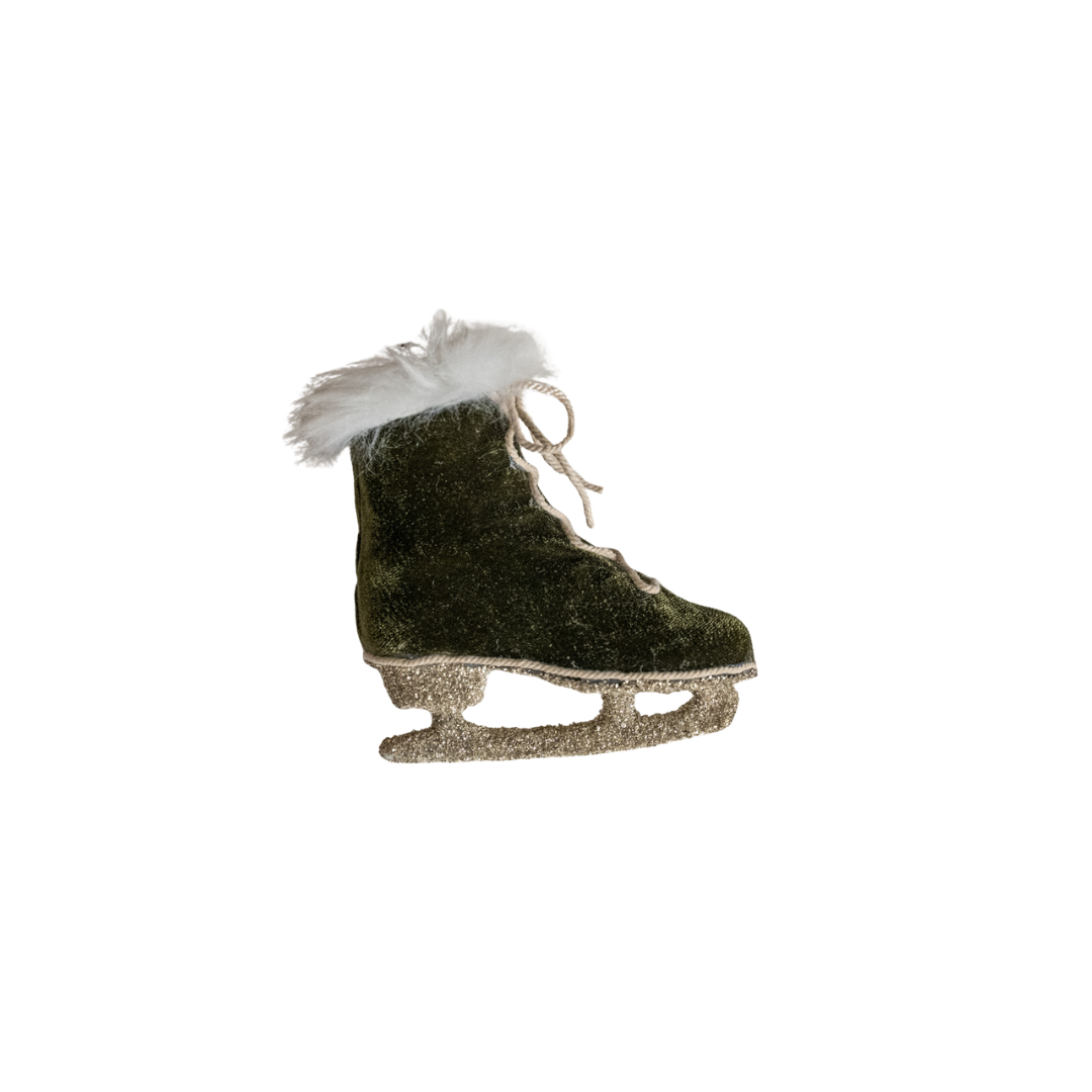 Forest Velvet Ice Skate Ornament