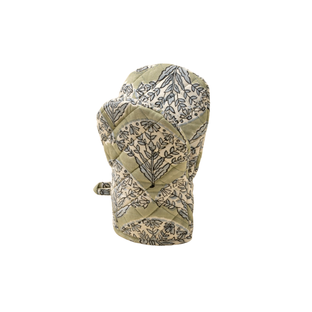 Sakura Block Print Oven Mitt