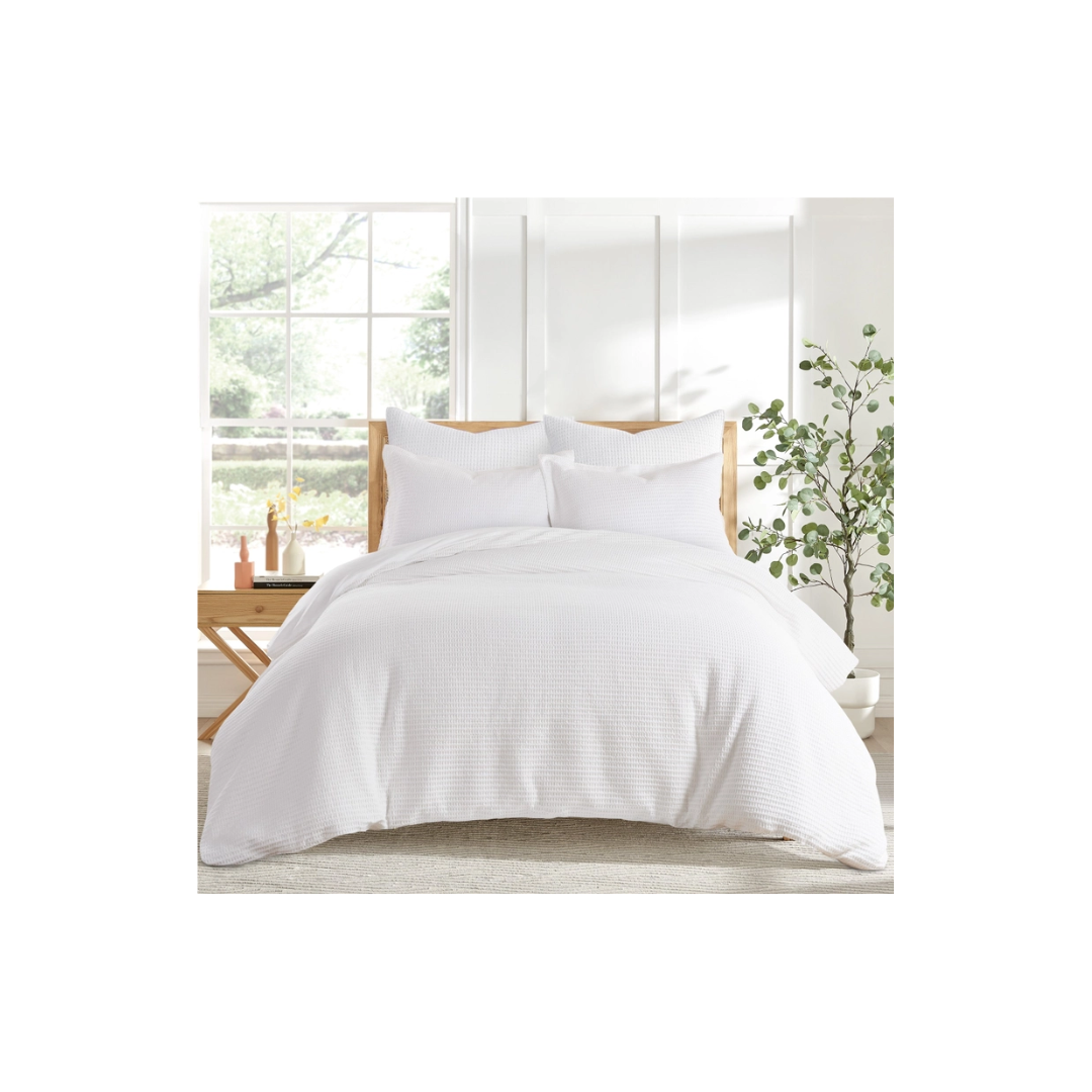Cloud Waffle White Duvet Set