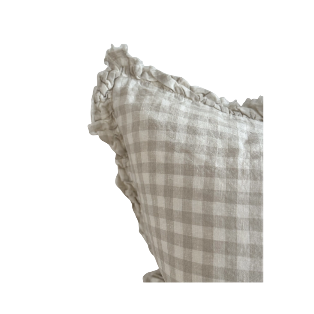 Hallie Ruffled Gingham Pillow