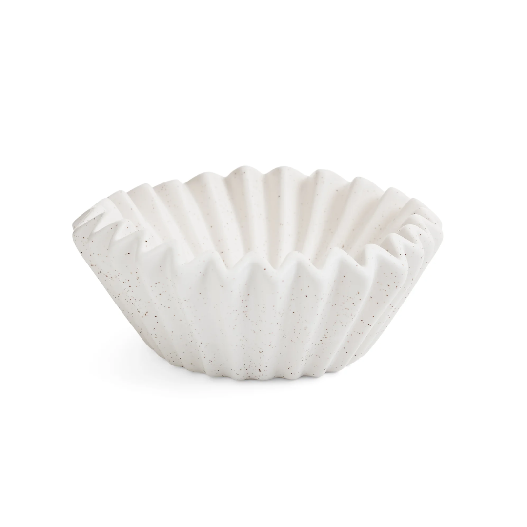 Chalky White Wavy Bowl