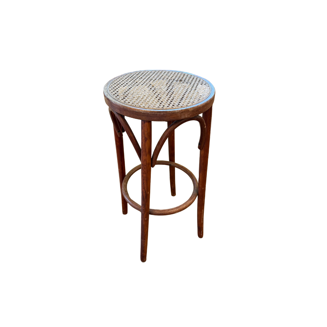Found Cane Seat Stool