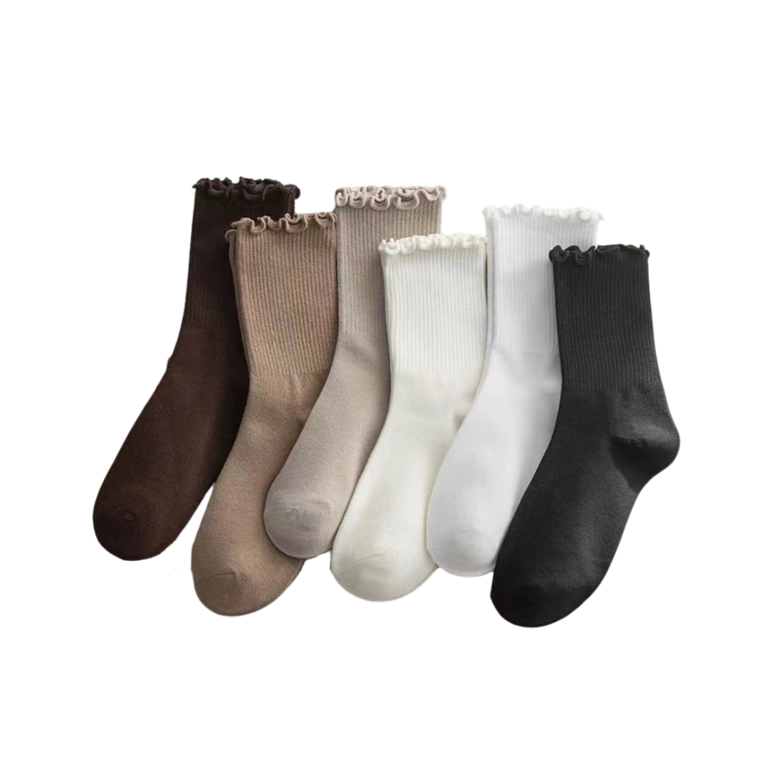 Ruffle Ribbed Socks