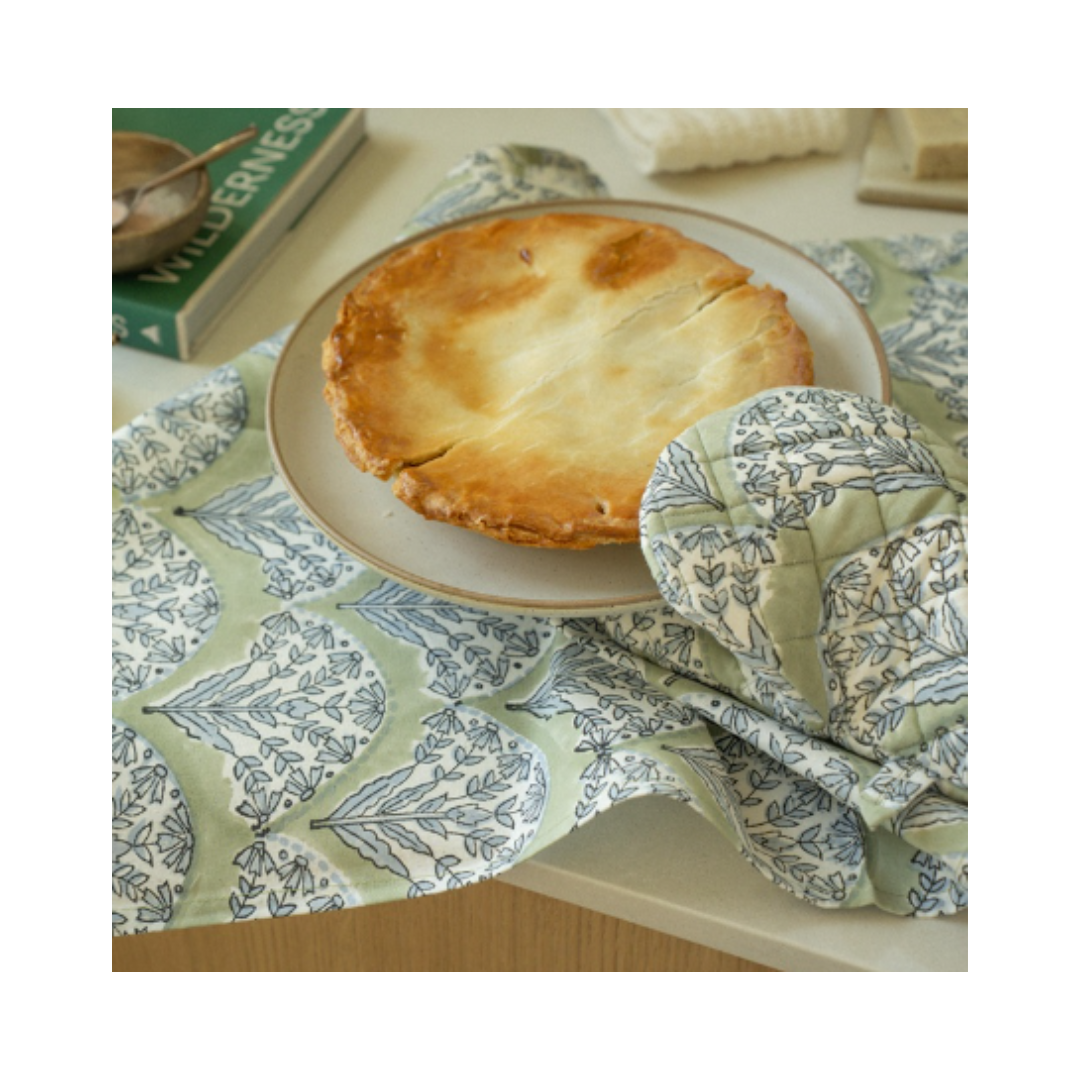 Sakura Block Print Oven Mitt