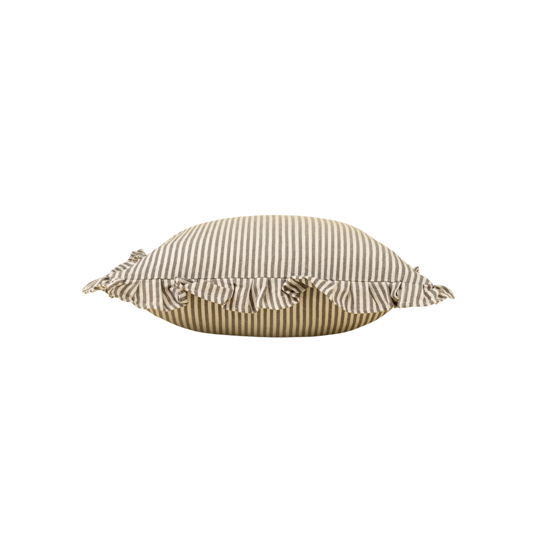Ruffle Thin Stripe Pillow - Grey