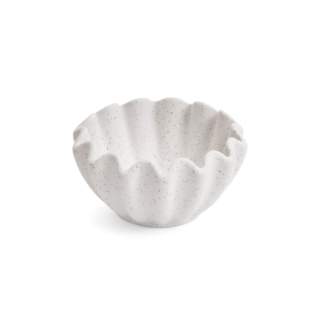 Chalky White Wavy Bowl
