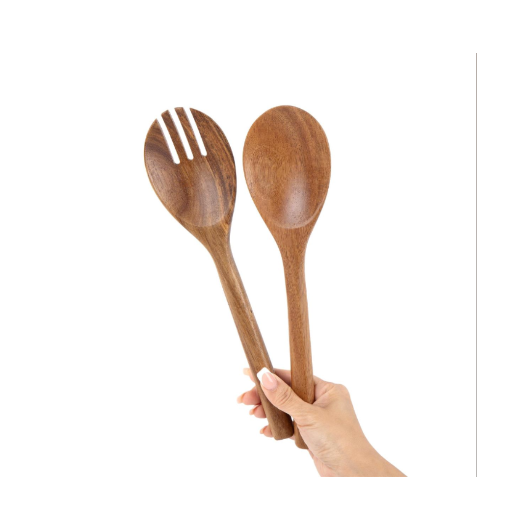 Acacia Wood Salad Server Set