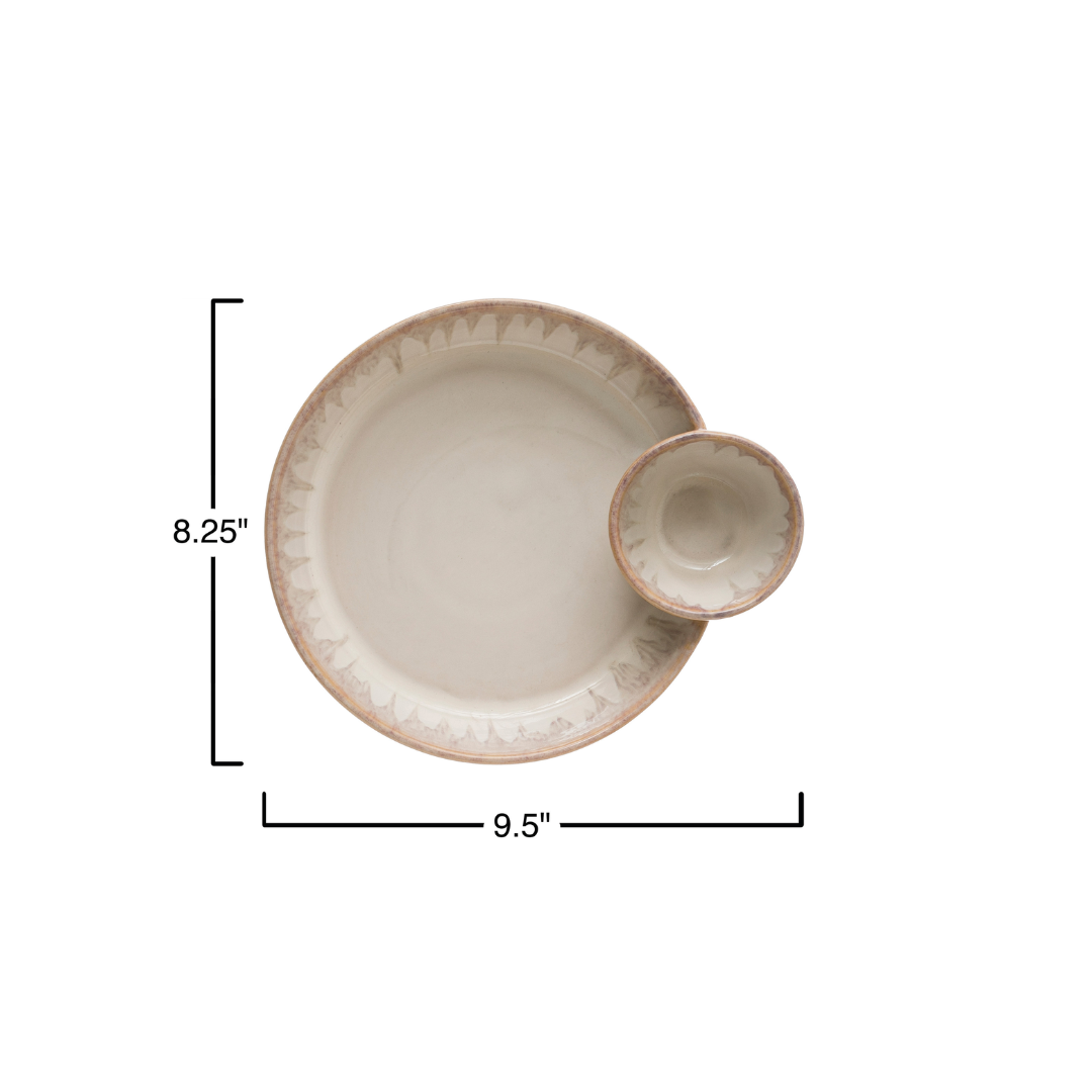 Double Section Serving Dish