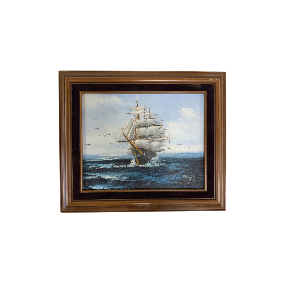 Found Framed Hewitt Jackson Original Maritime Painting