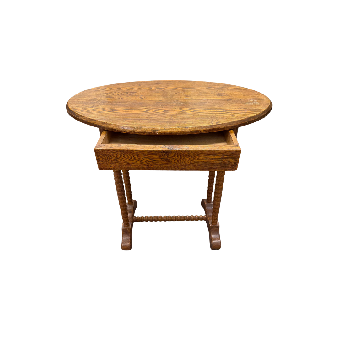 Found Oval Side Table with Drawer