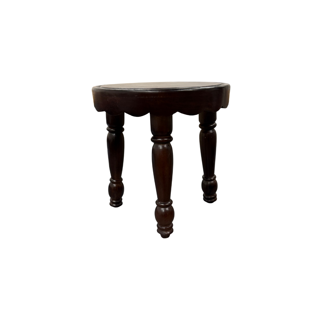 Found Wooden Scalloped Stool