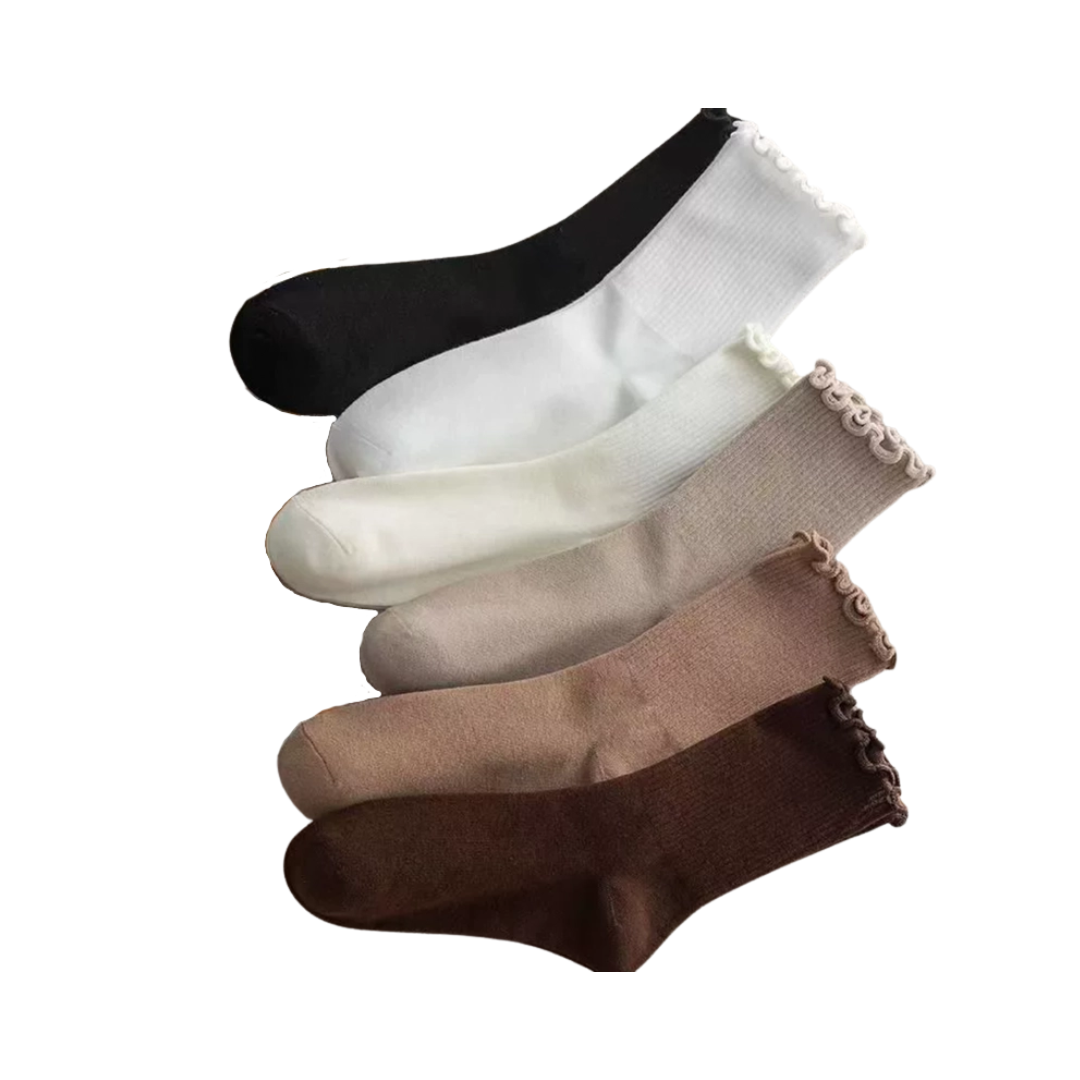 Ruffle Ribbed Socks