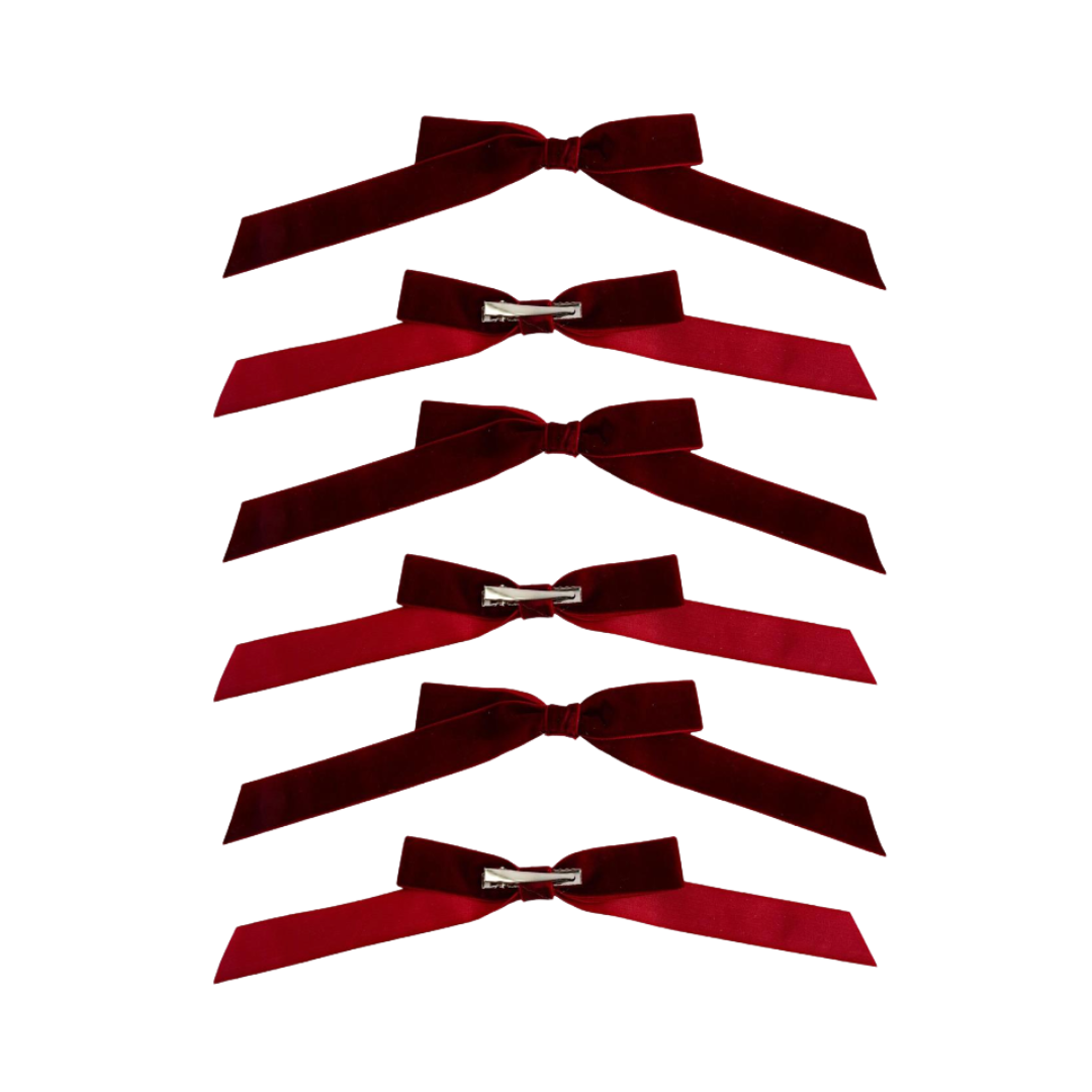Velvet Bow Clips