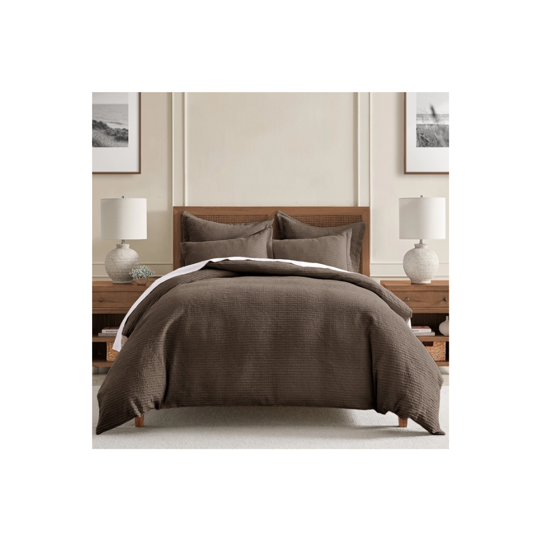 Cloud Waffle Cocoa Duvet Set