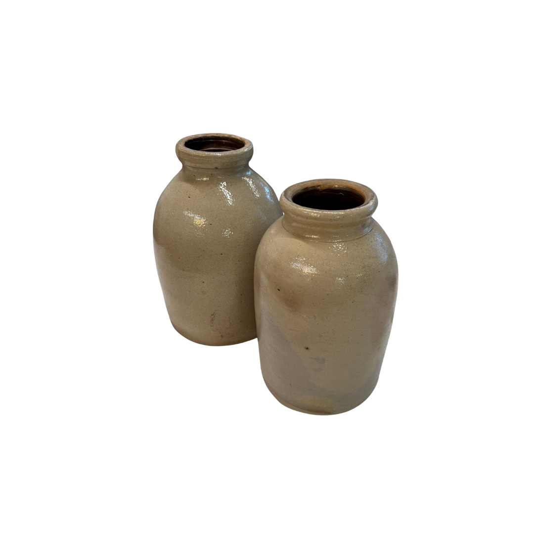 Found Taupe Ceramic Vase