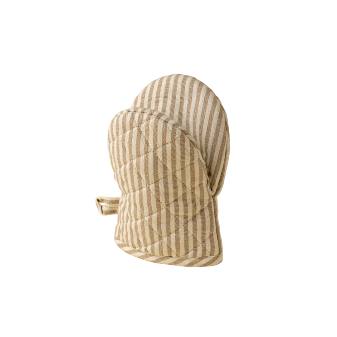 Hampton Stripe Oven Mit - Sand