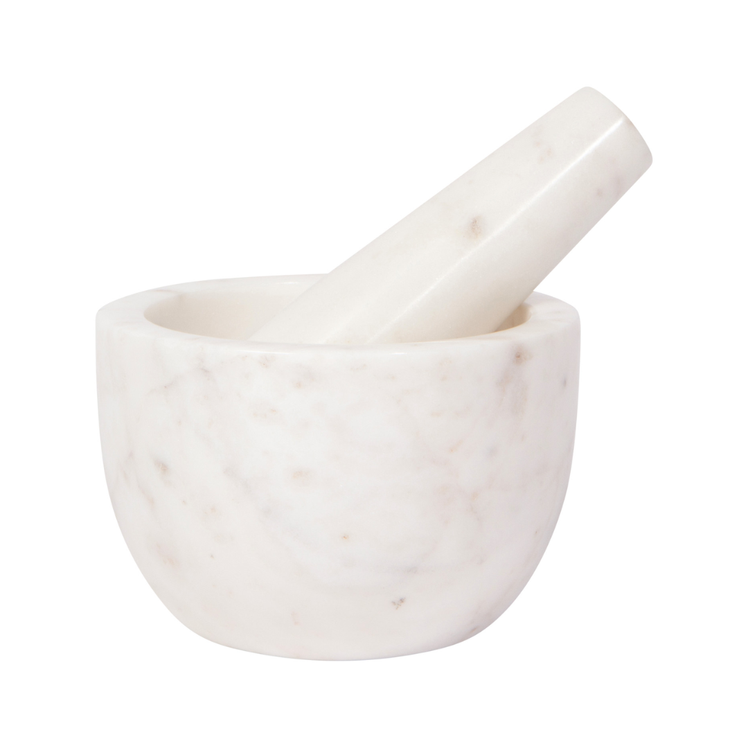 White Marble Mortar and Pestle