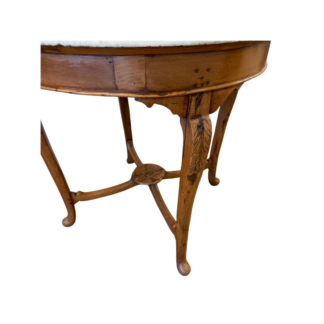 Found Large Round Marble Side Table
