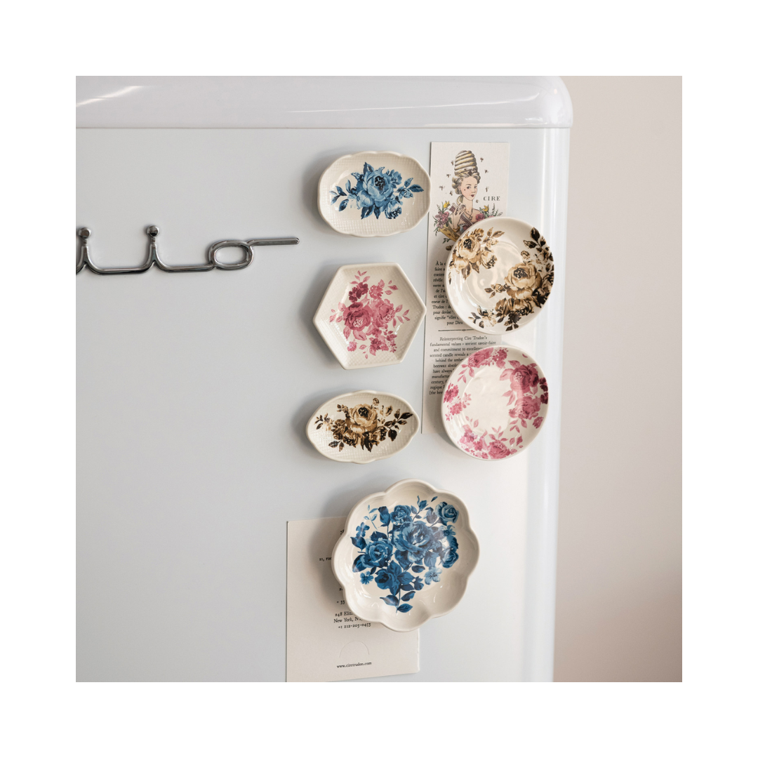 Antique Plate Inspired Fridge Magnets