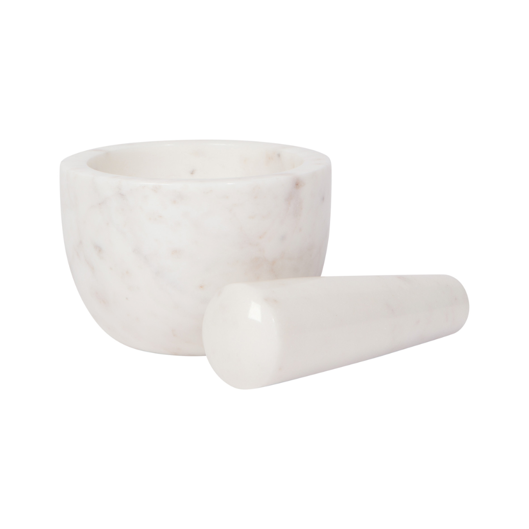 White Marble Mortar and Pestle