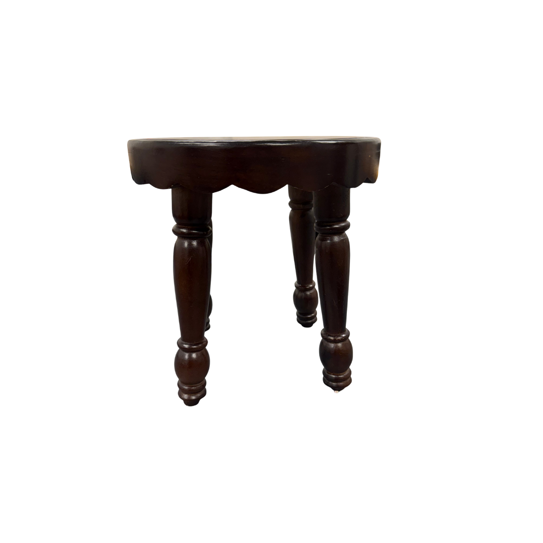 Found Wooden Scalloped Stool