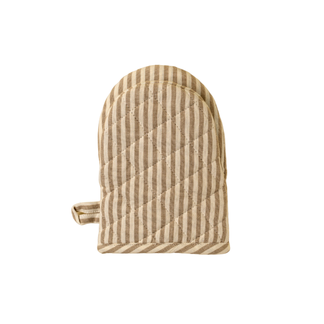 Hampton Stripe Oven Mit - Sand
