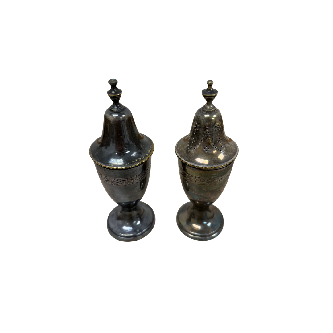 Found Silver Floral Salt & Pepper Set