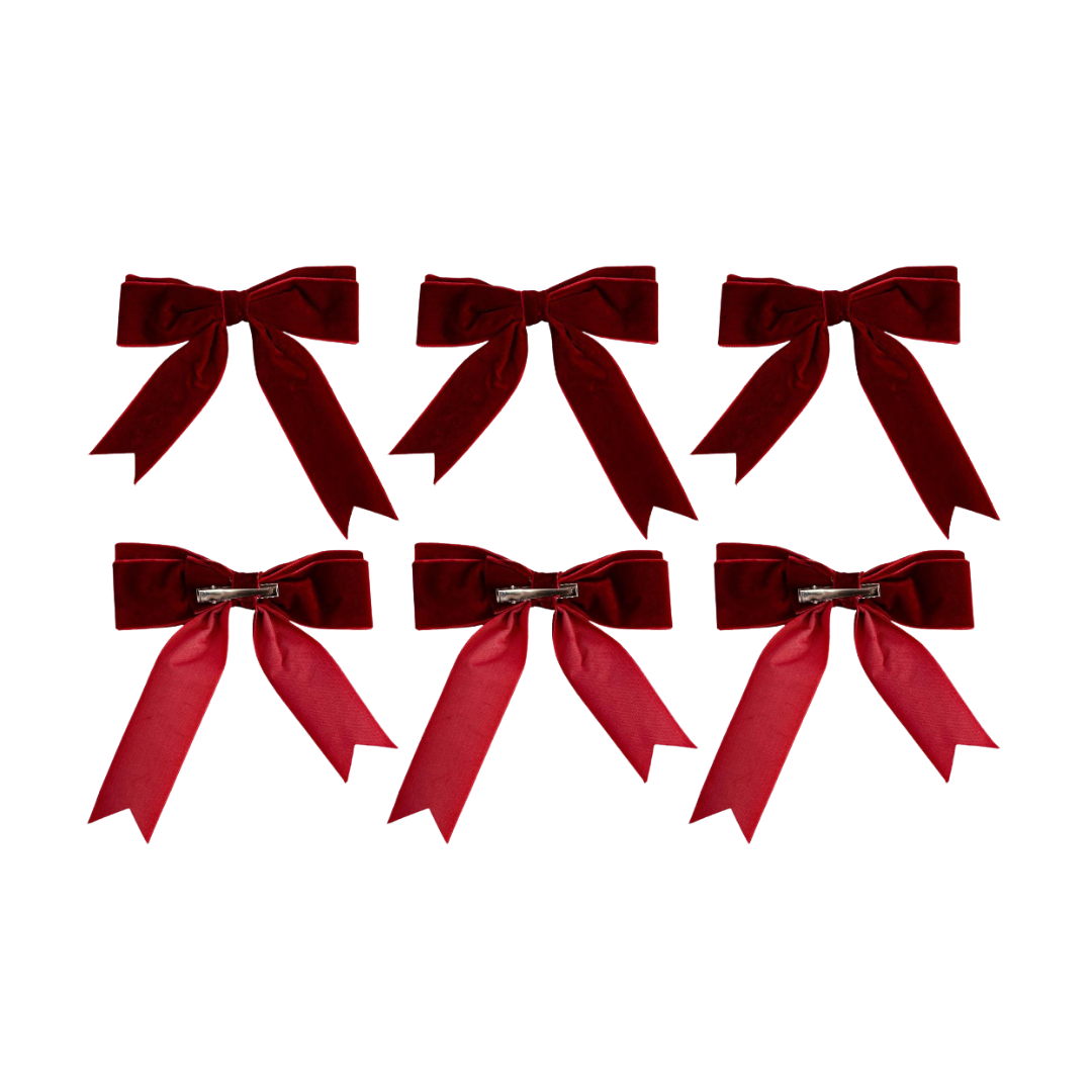 Velvet Bow Clips