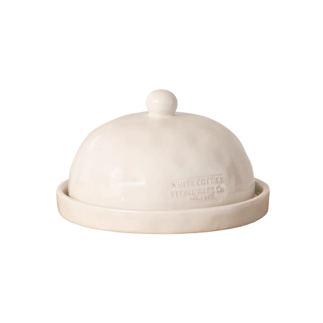 White Cottage Mini Butter Dish