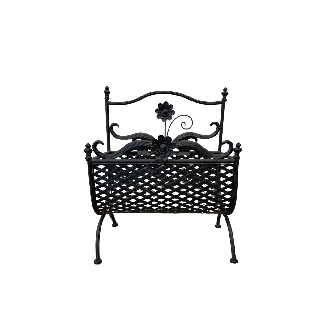 Found Iron Magazine Rack