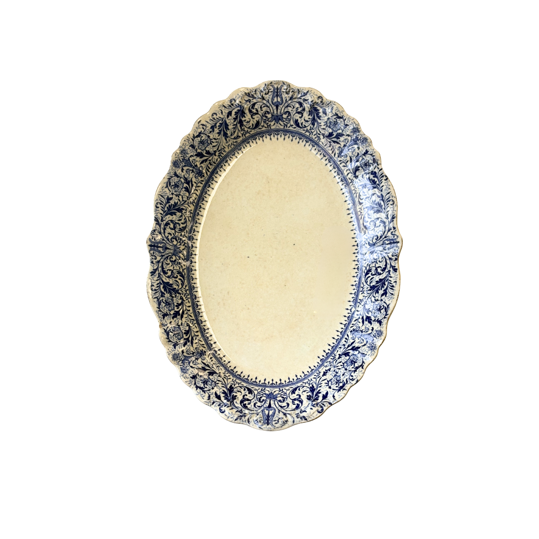 Found Blue Faiencerie de Gien Oval Platter
