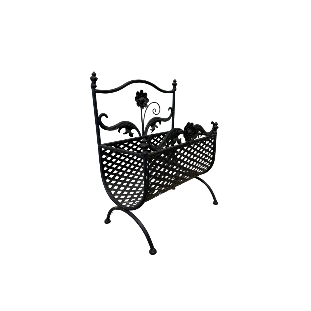 Found Iron Magazine Rack