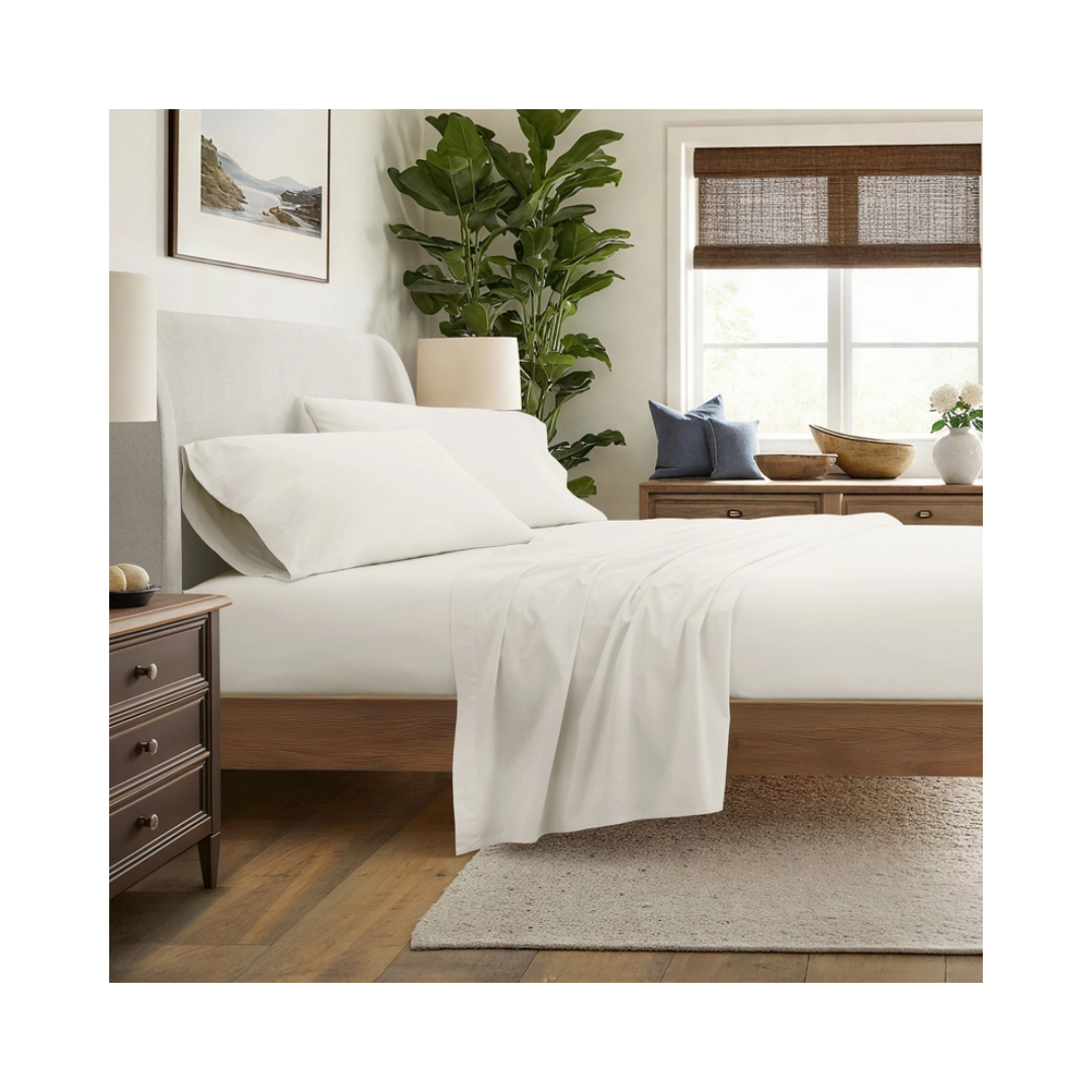 Ivory Okeo-Tex Cotton Sheet Set