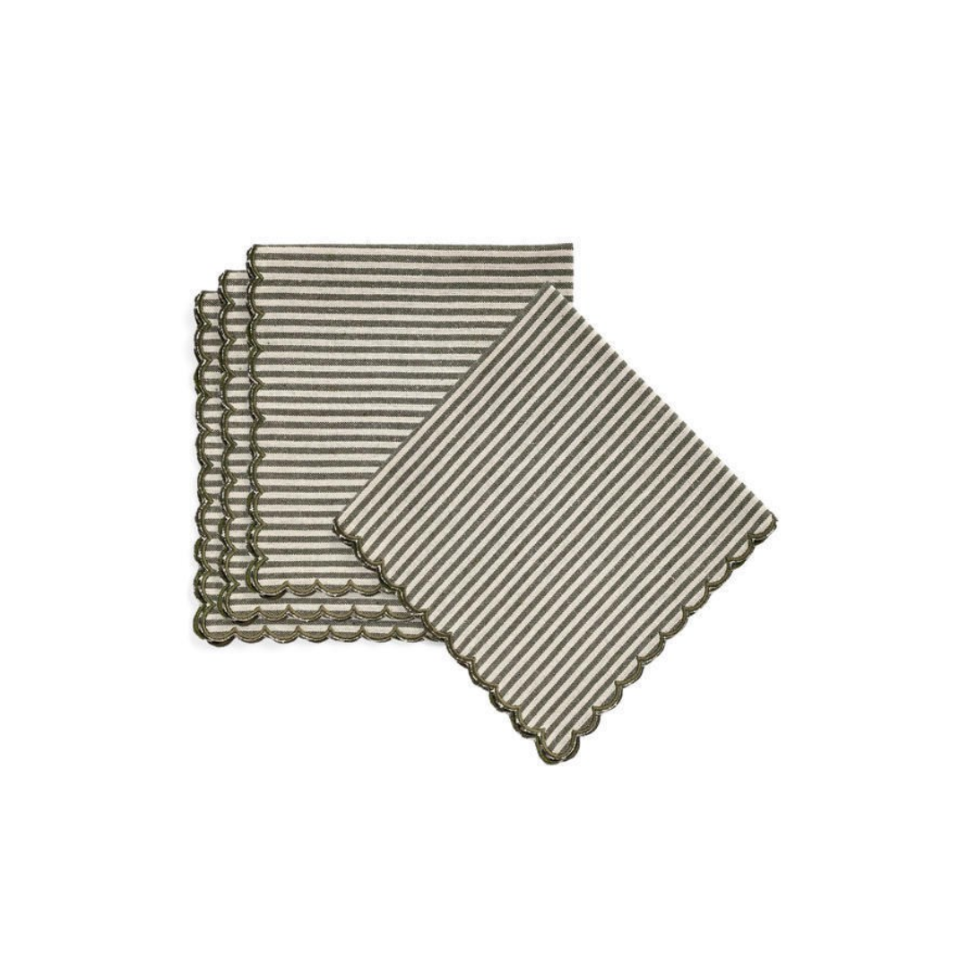 Striped Scalloped Napkins