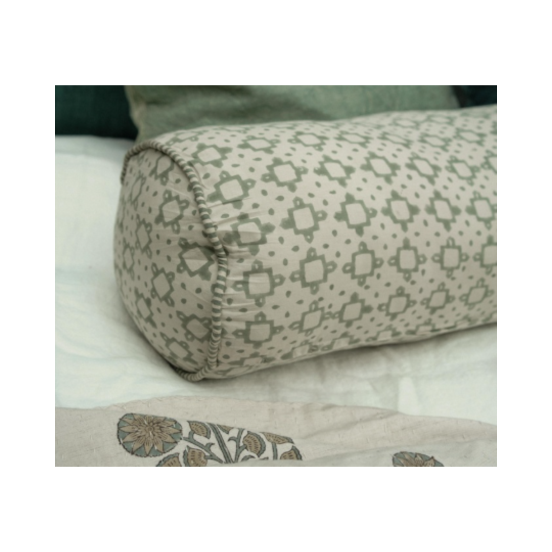 Kiran Block Print Bolster Pillow