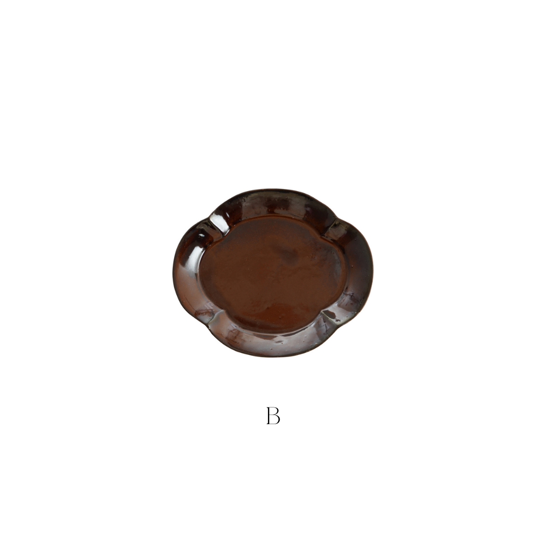 Brown Scalloped Plates