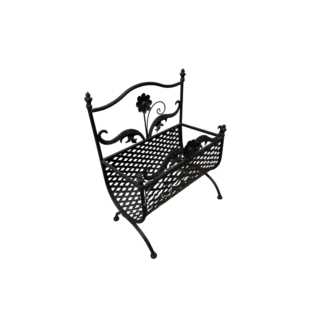 Found Iron Magazine Rack