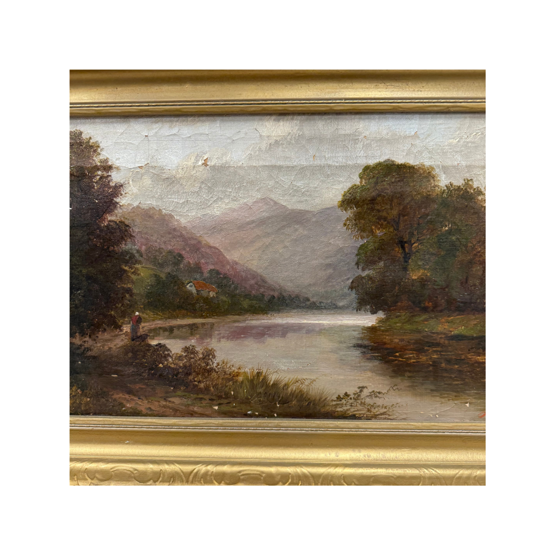Found River Landscape Painting