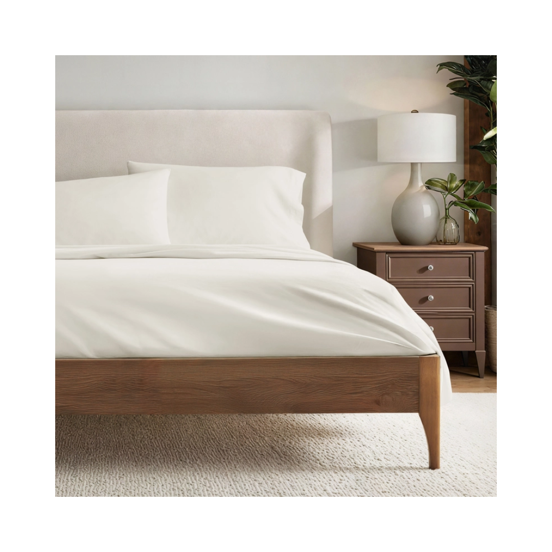 Ivory Okeo-Tex Cotton Sheet Set