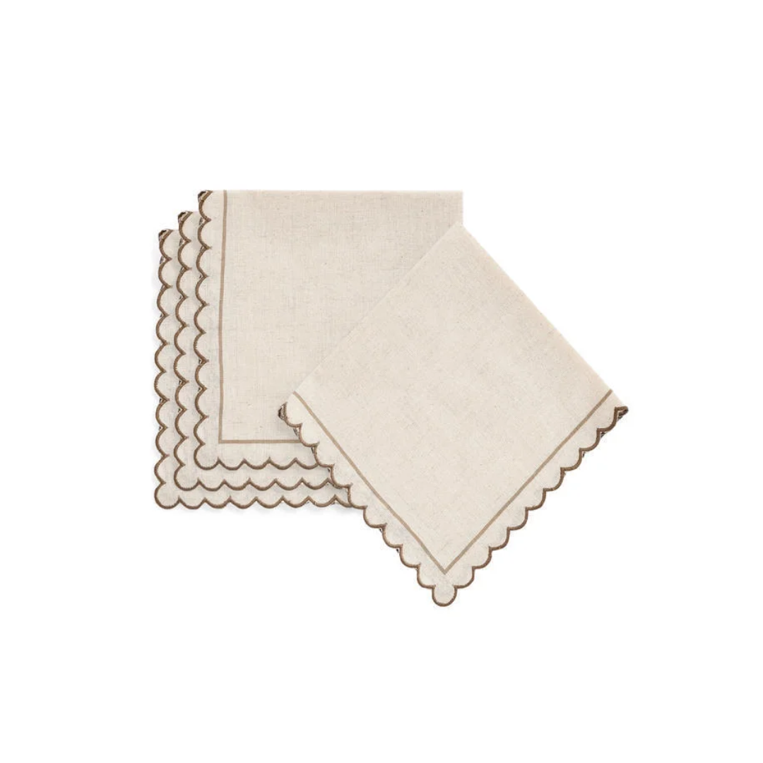 Striped Scalloped Napkins