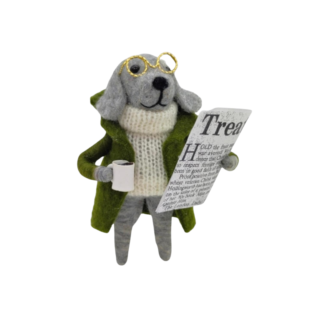 Newsflash Puppy Ornament