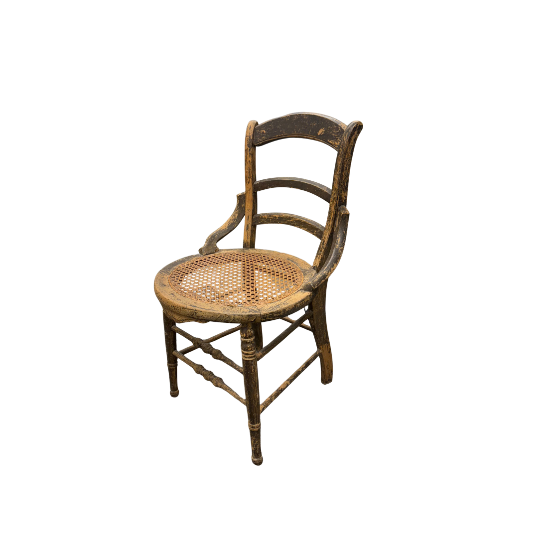 Found Cane Ladder Back Dining Chair