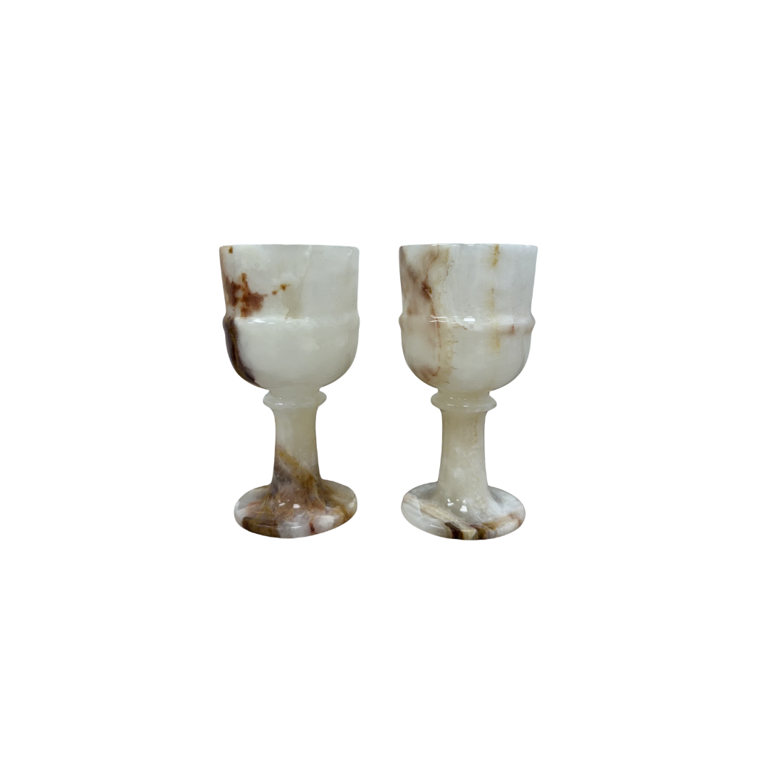 Found Onyx Wine Goblets