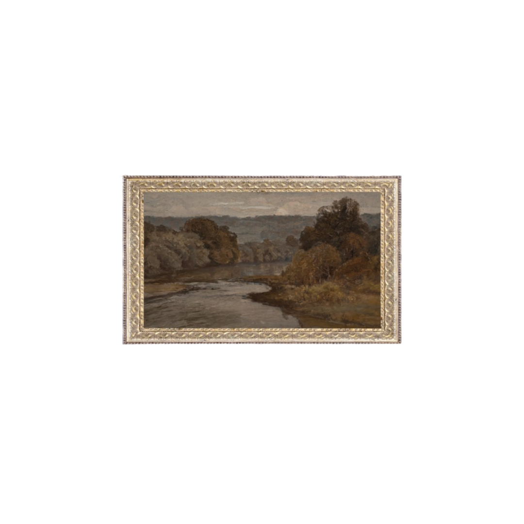 Autumn River Framed Antique Art